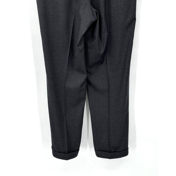 dress pants 100% wool pleated cuffed made in italy designer gray W36 32L - Picture 8 of 10